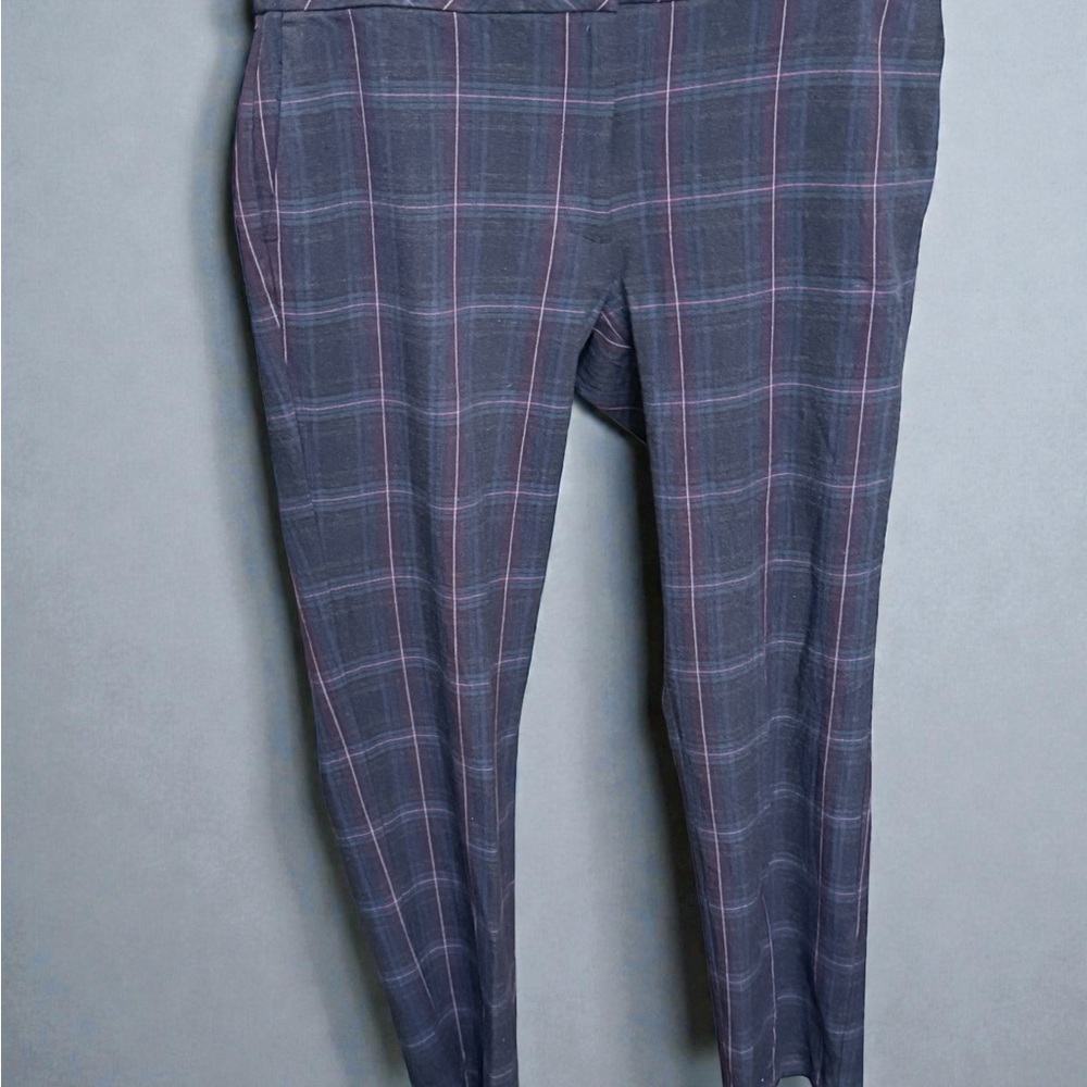 J. Jill Blue and Pink Plaid Cropped Pants